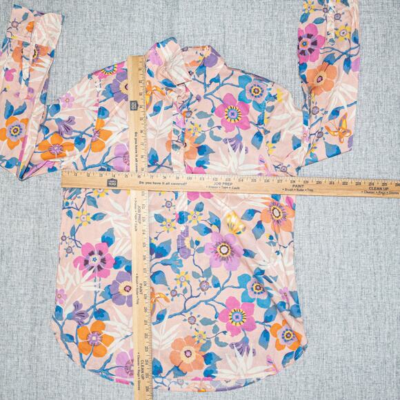 J.Crew Liberty Floral Classic Popover Shirt in Pavilion Pink multi sz 4 - Picture 6 of 9